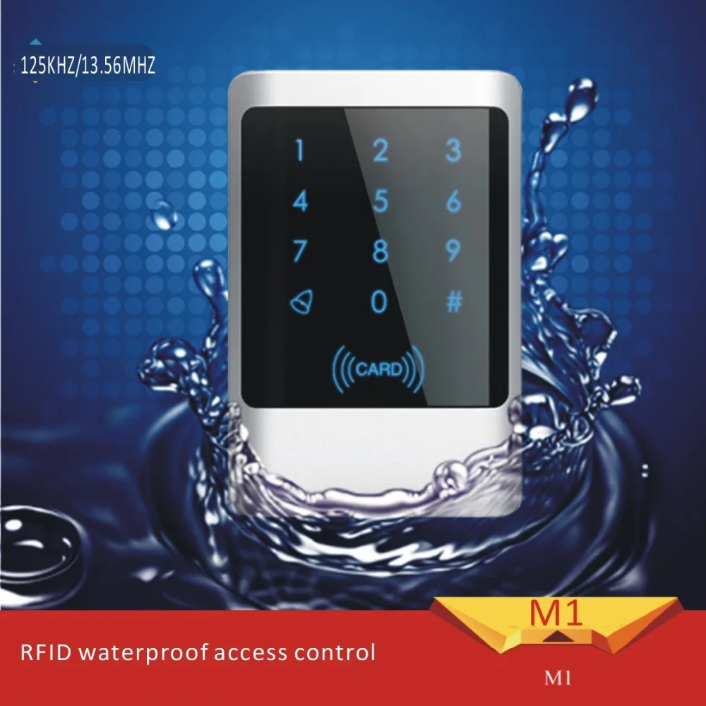 Metal shell Waterproof /touch digital key 125KHZ  RFID Reader & Keypad Door Access Control +5pcs crystal keyfobs