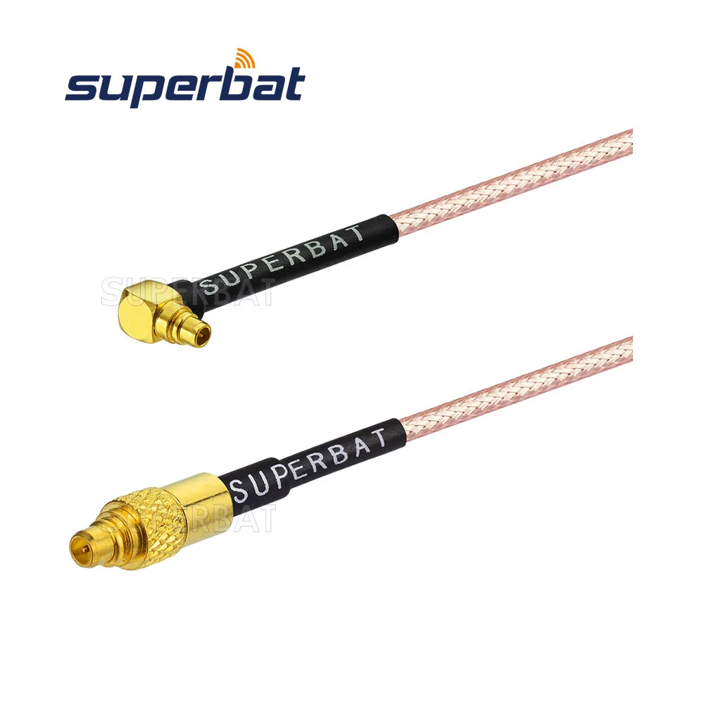 Superbat MMCX Male Right Angle to Straight Plug RG316 Connetor Cable Jumper Antennas GPS Cable RF Cable Assembly 15cm