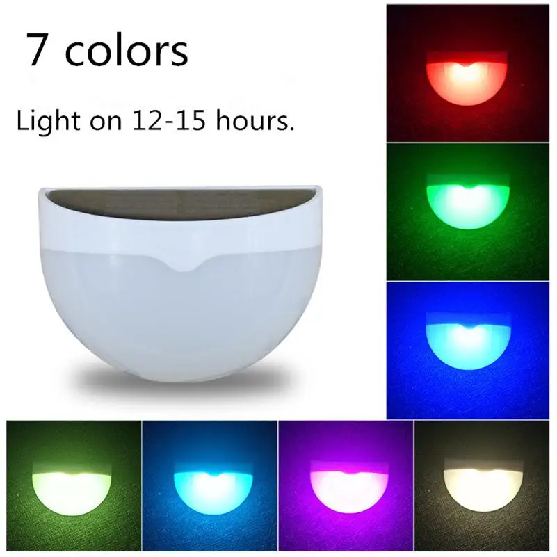 RGB LED Solar Lights Motion PIR Human Body Sensor Wall Lamp Outdoor Waterproof Garden Sconces 7 Colors Changeable Solar Lighting