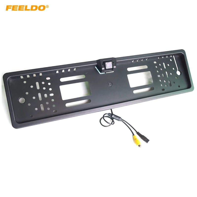 

FEELDO 1Set Auto European License Plate Mount Rear View Camera with Guide Lines for Backup #AM4790