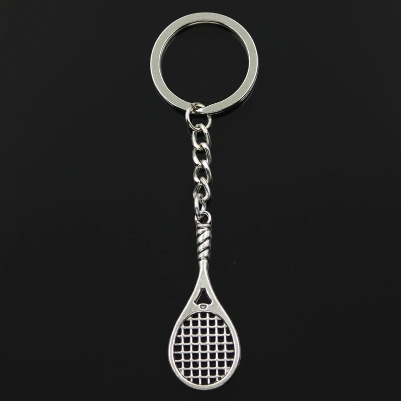 New Fashion Keychain 48x19mm Tennis Racket Pendants DIY Men Jewelry Car Key Chain Ring Holder Souvenir For Gift