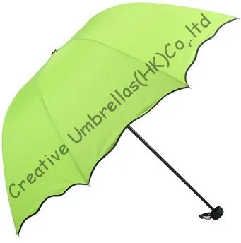 

Water flower umbrellas,190T pongee,100%sunscreen, colour changing,arched shape manual umbrellas,three fold,princess parasols