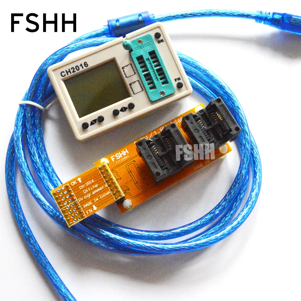 1.8V low voltage dedicated! CH2016 Programmer +208mil SOP8 Adapter for 1.8v chip 25U64535F