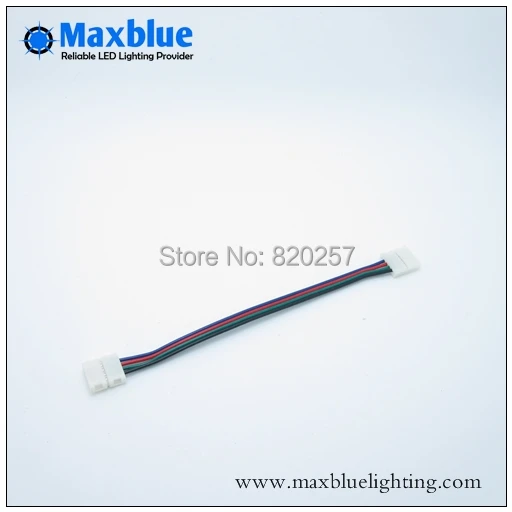 Free shipping 20pcs lot  4 pin RGB connectors 10mm 150mm cable between for  RGB color led strip no soldering