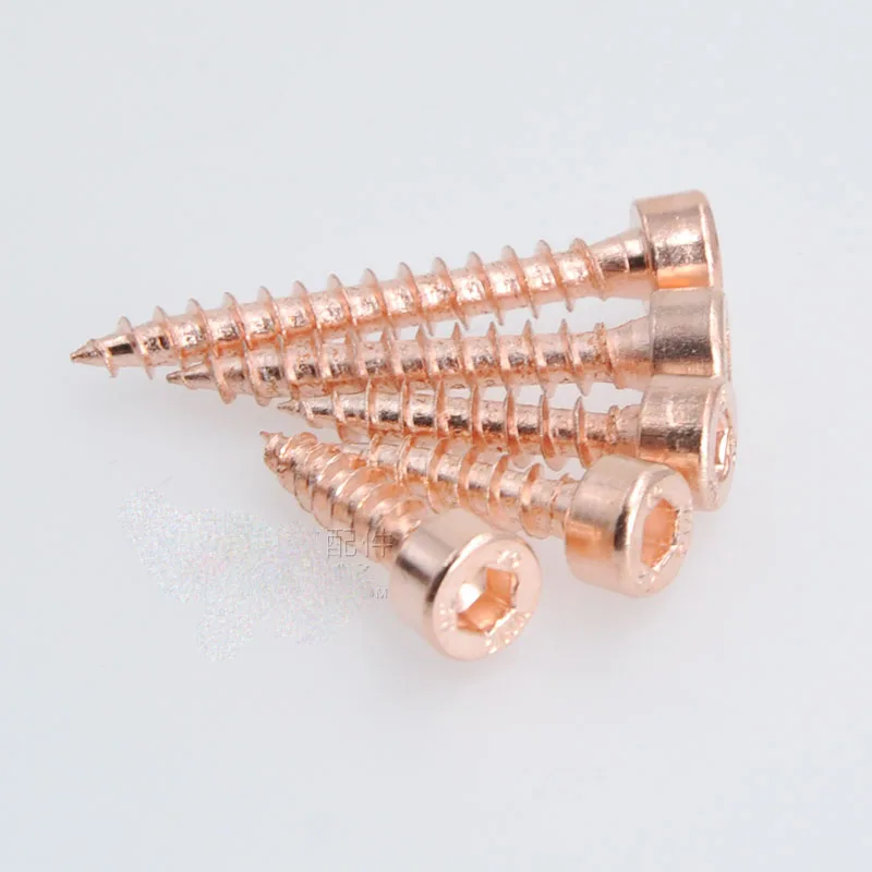 10pcs/lot High Quality Hexagon Self-tapping Screw Connector Speaker Horn Screws M4 Copper Plated Screws Available in Four Sizes