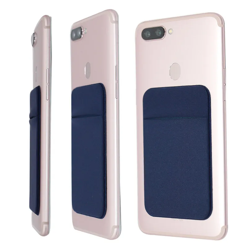 Elastic Stretch Lycra Adhesive Mobile Phone Wallet Case Credit ID Card Holder Pocket Stick On 3M Adhesive Pocket Purse Pouch