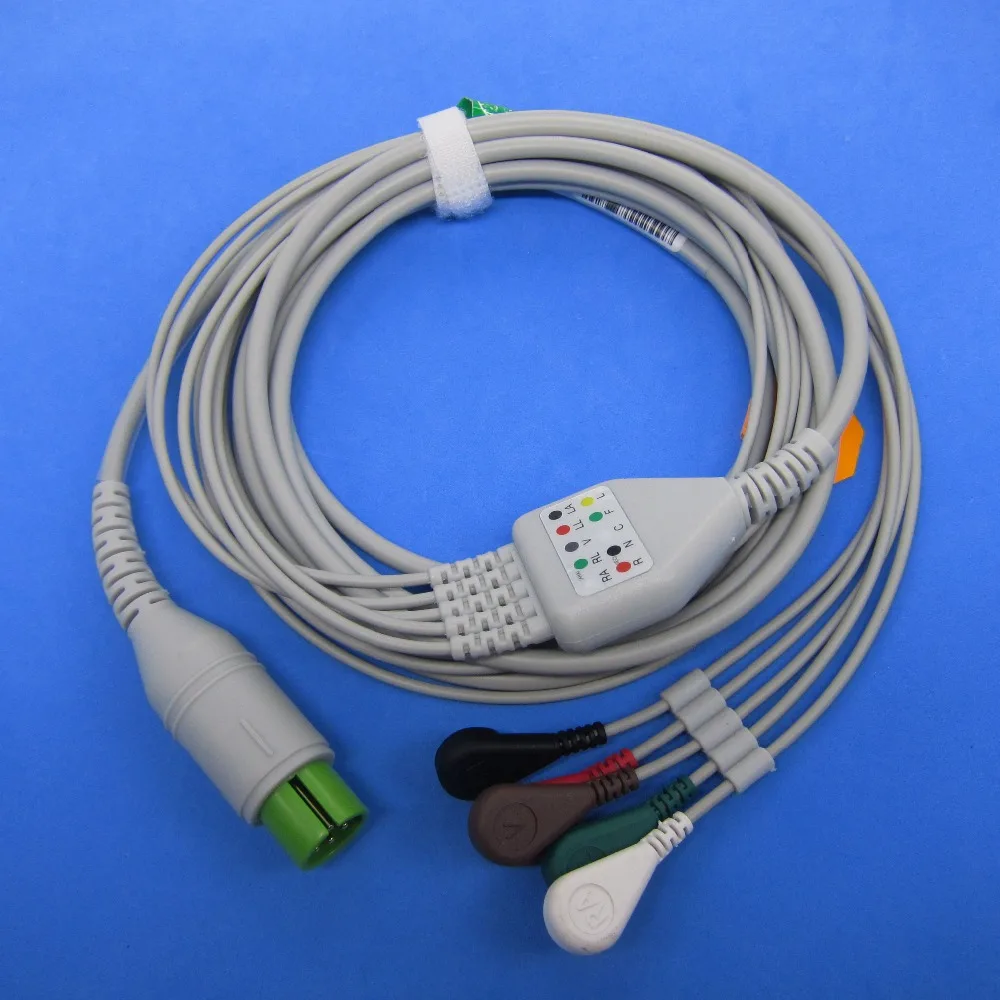 

One-piece ECG cable with 5leads,SNAP,compatible for CHINA M&B paitent monitor