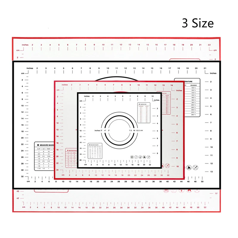 Large Size of Silicone Baking Mat Kneading Dough Mat with Scale Non Stick Rolling Pastry Mat for Baking Accessories Tool