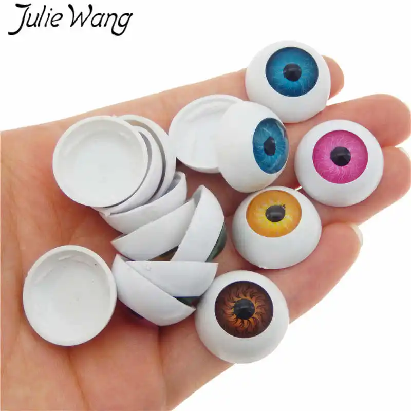 Julie Wang 10 PCS Rodada Globo Ocular Olhos Da Boneca de Plástico Cor Misturada Botões de Segurança Olhos Humanos Para A Tomada de Brinquedo Boneco De Pelúcia acessório