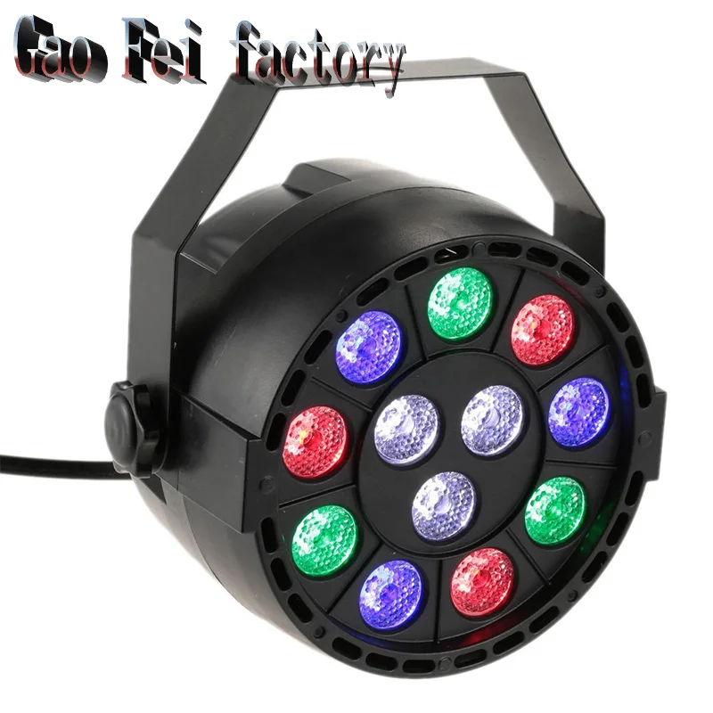 Led Flat Par Lyre Wash DMX Stage Light RGBW Soundlights Disco 12X3W Dj Light Equipment Party Lights