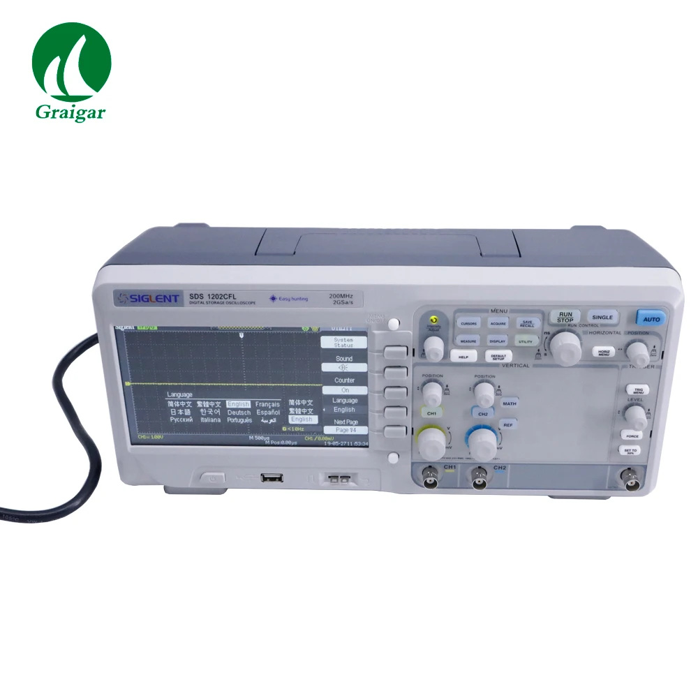 SDS1202CFL Compact Desktop Dual-channel Digital Oscilloscope with 200 MHz Bandwidth