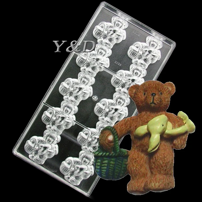 Winnie Basket Little Bear Hard DIY 3 D Tools Maker Injection Polycarbonate PC Sweet Candy Chocolate Jelly Mold Mould