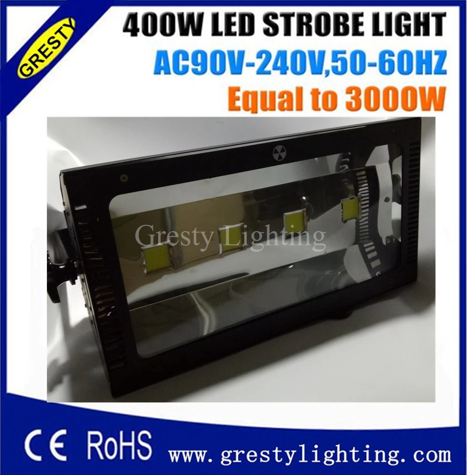 Gresty lighting DMX512 Control High Power 400W Led Strobe Light 4*100W Same 3000W Strobe Lights Led Stage Effect 90V-240V