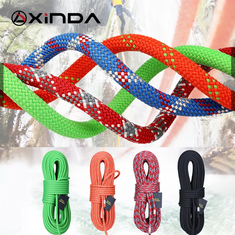 XINDA 9mm Rock Climbing Rope 9mm Static Rope 21kN High Strength Safety Rope For Working at Height Climb  Camping Equipment