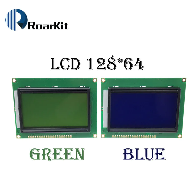 128*64 DOTS Yellow Green LCD module 5V blue screen 12864 LCD with backlight ST7920 Parallel port for arduino raspberry pi