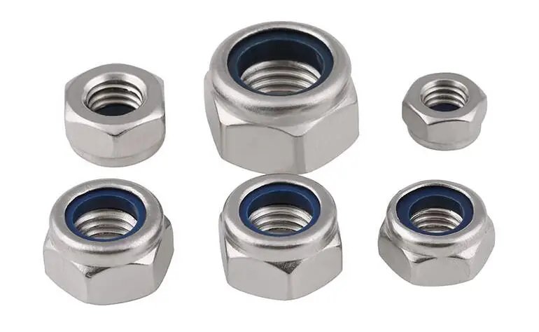 100pcs M2 M2.5 M3 M4 M5 M6 M8 M10 Stainless Steel Nylon Lock Nut Self Locking Hex Nuts Nylon Insert Jam Stop Nut