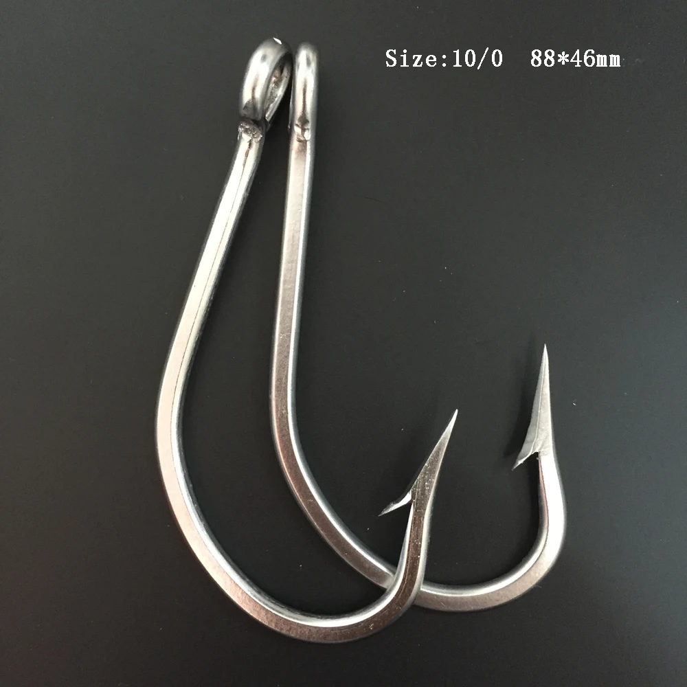 7731 15pcs Stainless Steel Fishing Hooks Sharp Big Thick Tuna Bait Fishing Hook Size 10/0