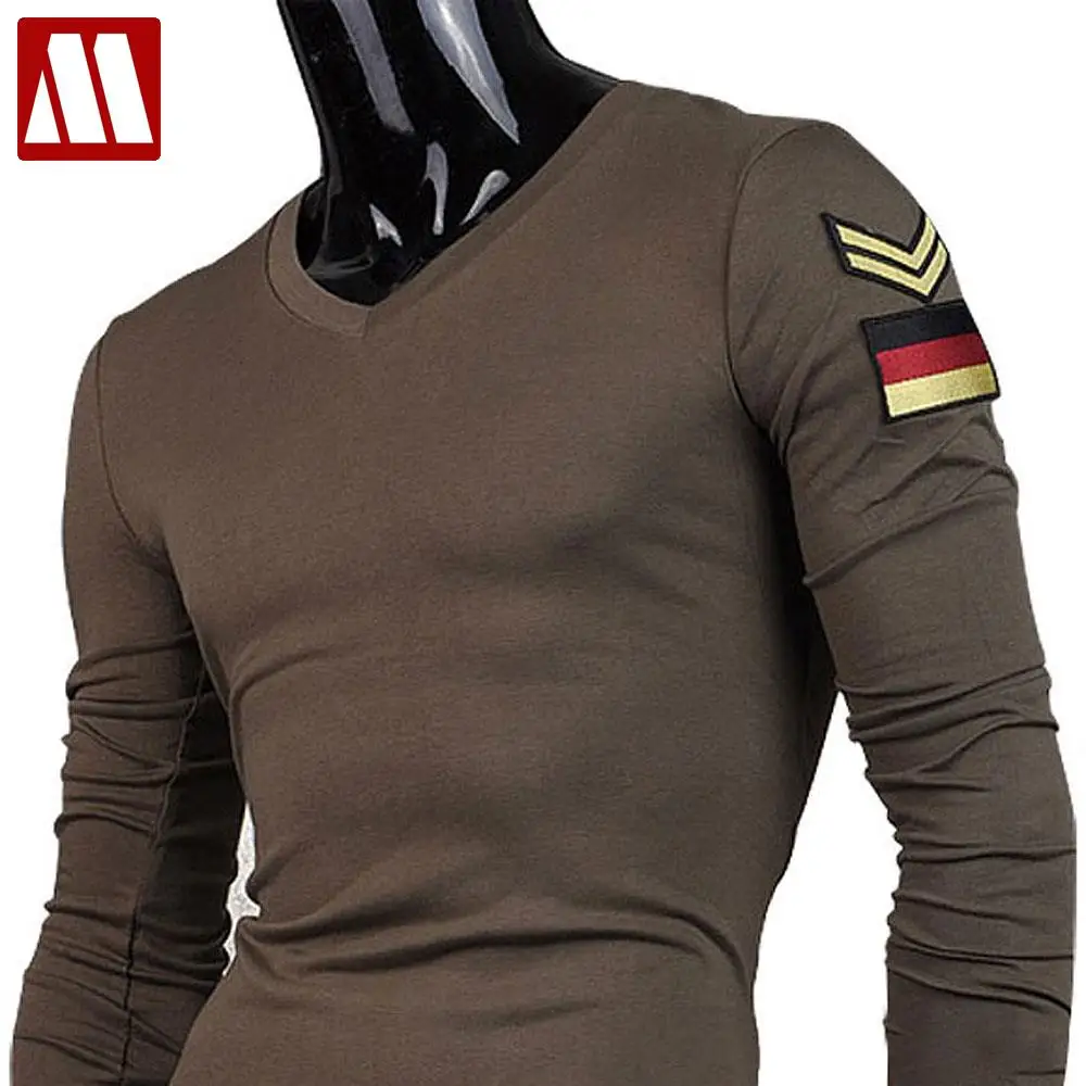 Fashion Long Sleeve T Shirts Men Classics Armband Casual T-shirts Male Slim Fit Tees S-XXXXXL C057 Hot Sale Man\'s Spring Autumn