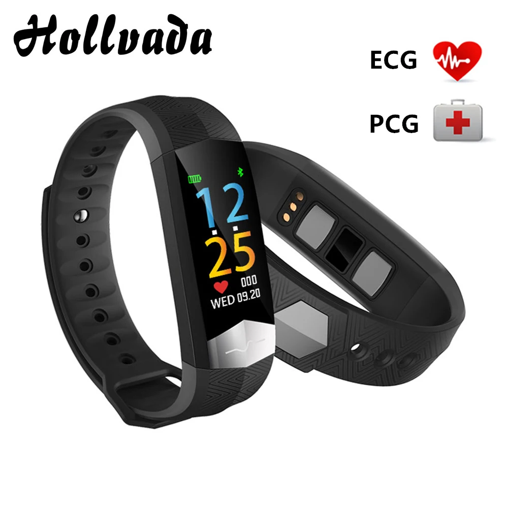 Hollvada Blood Pressure Wrist Band Heart Rate Monitor PPG ECG Smart Bracelet Activit Fitness Tracker Waterproof Wristband CD01