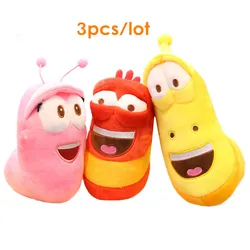 Bonecas de pelúcia fofas para presente de aniversário, anime coreano divertido inseto lesma, brinquedos de pelúcia larva criativos, hobbies, 3 peças por lote