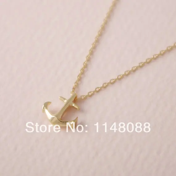 Fashion hotting sale gold plating cute elaborate Tiny Anchor Necklace jewelry for crew gifts