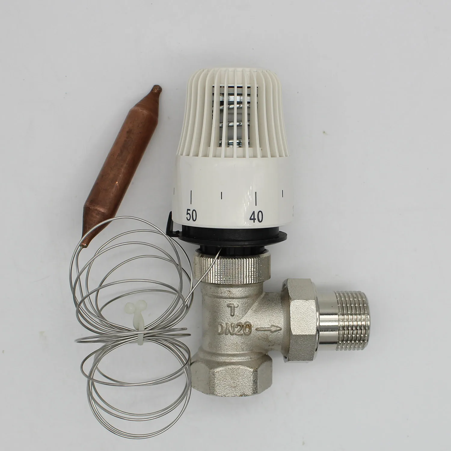 Energy saving 30-70 degree control Floor heating system thermostatic radiator valve M30*1.5 Remote controller 2way angel valve