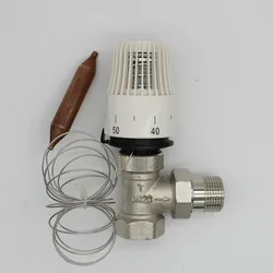 Energy saving 30-70 degree control Floor heating system thermostatic radiator valve M30*1.5 Remote controller 2way angel  valve