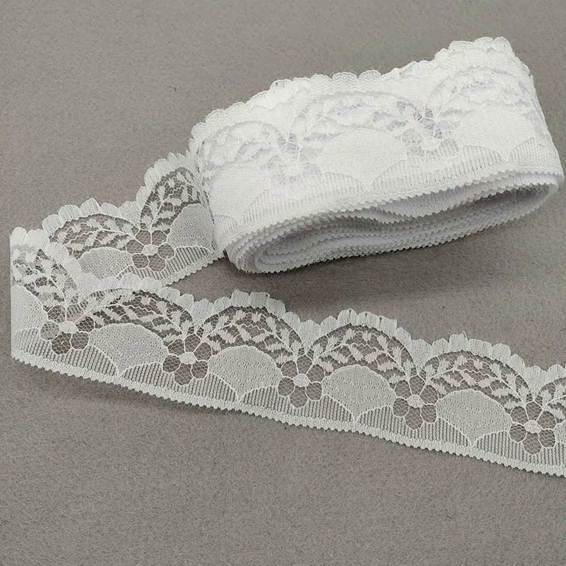 10 Yards Lace Ribbon 40MM Width White Lace Trim Fabric Embroidered Net Lace trimmings for Sewing African Lace Fabric Accessories