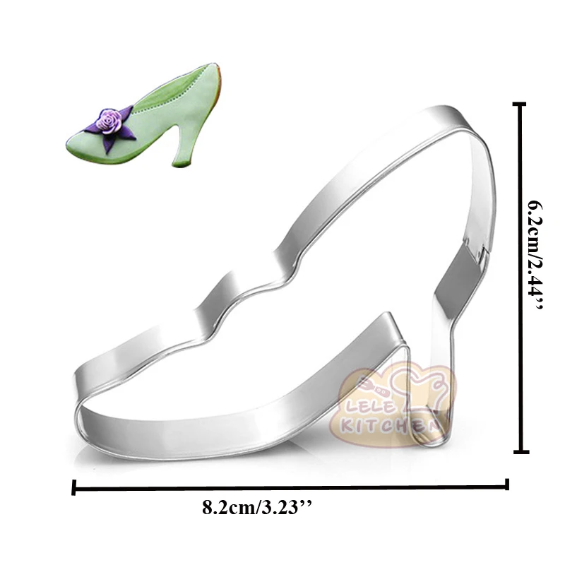 1pcs patisserie reposteria Bakery Princess Dress Crystal Shoes Metal Cake Decor Cookie Cutter Biscuit Pastry Shop Cupcake Mould