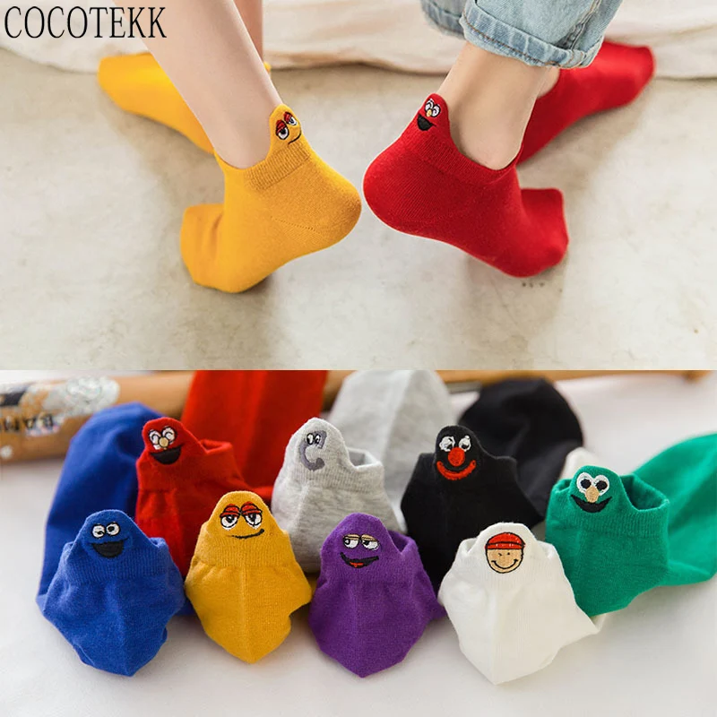 

Summer Harajuku Kawaii Women Socks Couple Creative Hip Hop Fashion Trend Street Socks Girls Funny Embroidery Cartoon Student Sox