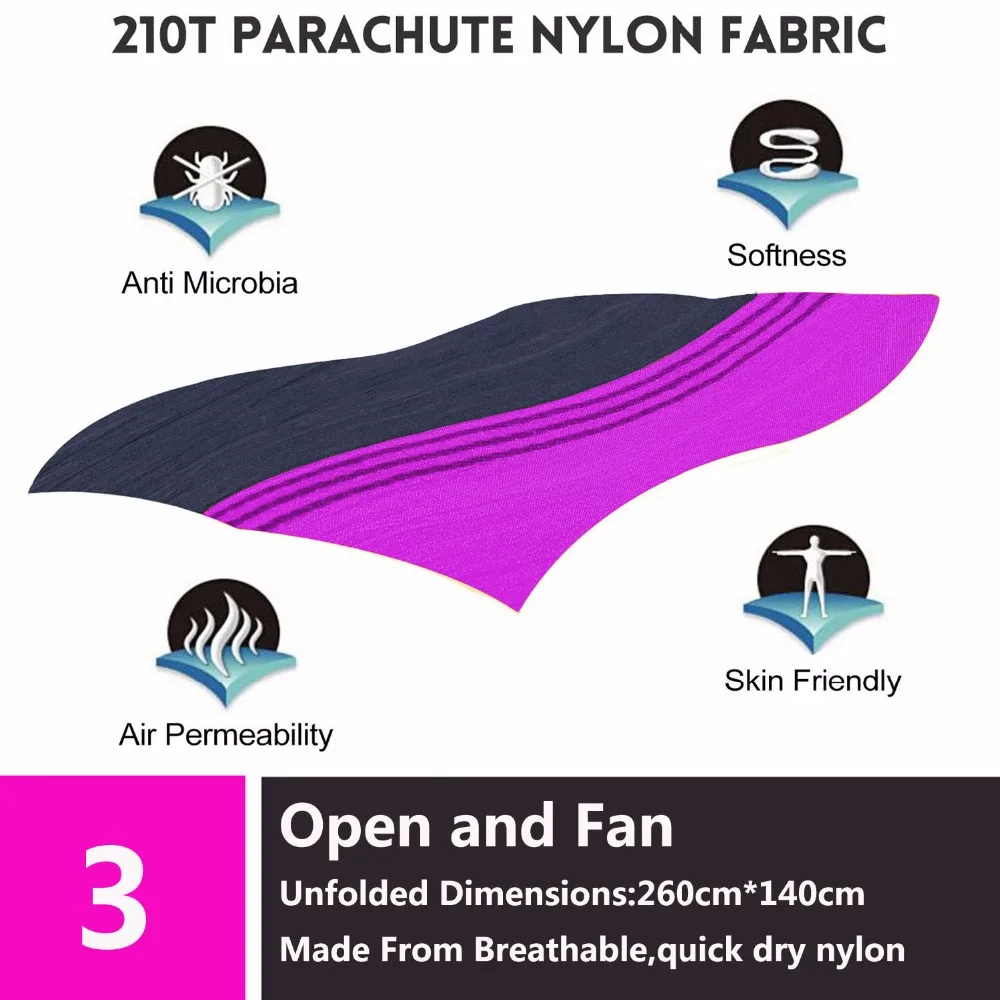 Portable Nylon Parachute Hammock Camping Survival Garden Hunting Leisure Hamac Travel Double Person Hamak Free shipping
