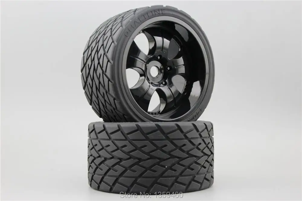 4pcs RC 1/8 Monster Truck On Road Wheels&Tire Set Tyre For HPI Traxxas 17mm Metal Hub 26411