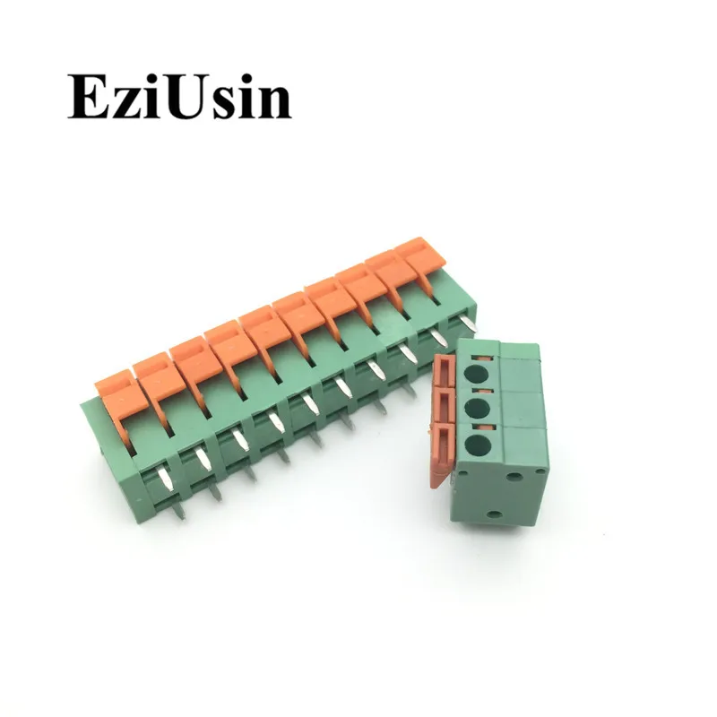 100pcs CY/KF142V 142R 5.08mm PCB Spring Terminal Block KF128-5.08 2P 3P 4P 5P 6P 7p 8p 9p 10p Terminals Connector Mounted Screw