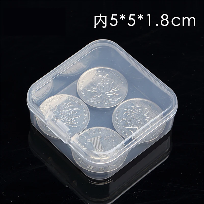 50pcs New PP rectangular transparent box plastic box jewelry part element Container small Clear square box With Lid Storage Case