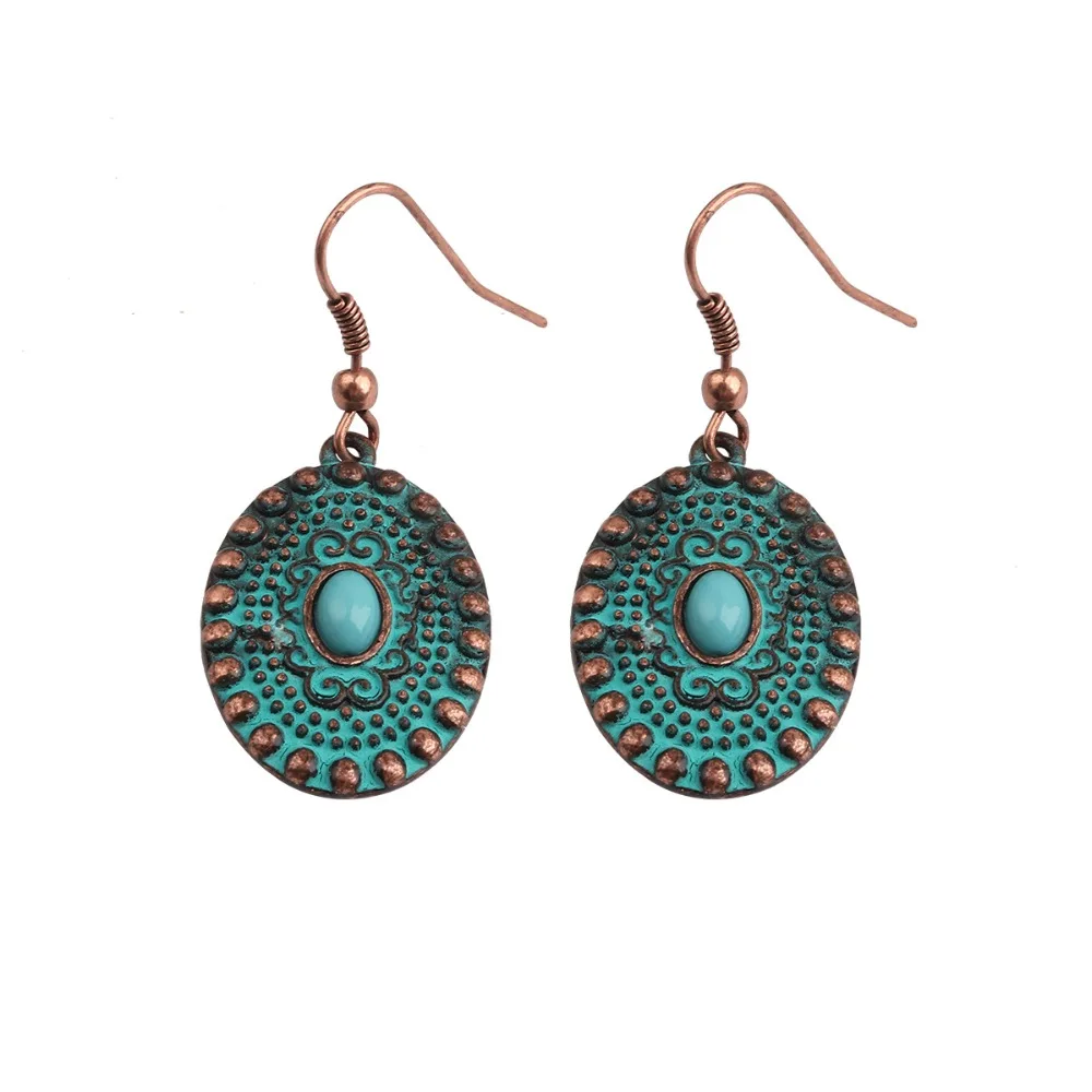 Banny Pink New Hope Hollow Cactus Pendant Earrings For Women Ethnic Sign Geo Stone Dangle Earrings Chunky Waterdrop Oval Earring