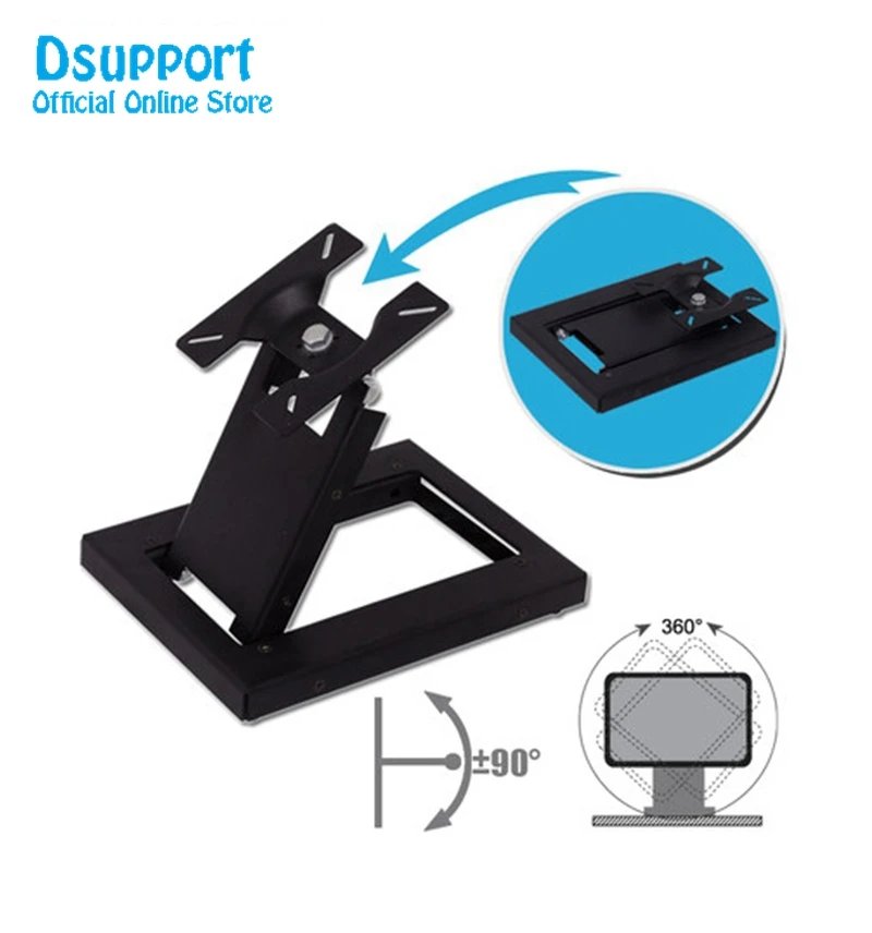 Soporte plegable de movimiento completo para pantalla táctil de 14-24 pulgadas, soporte para Monitor, soporte para TV, Base de acero TSM-100