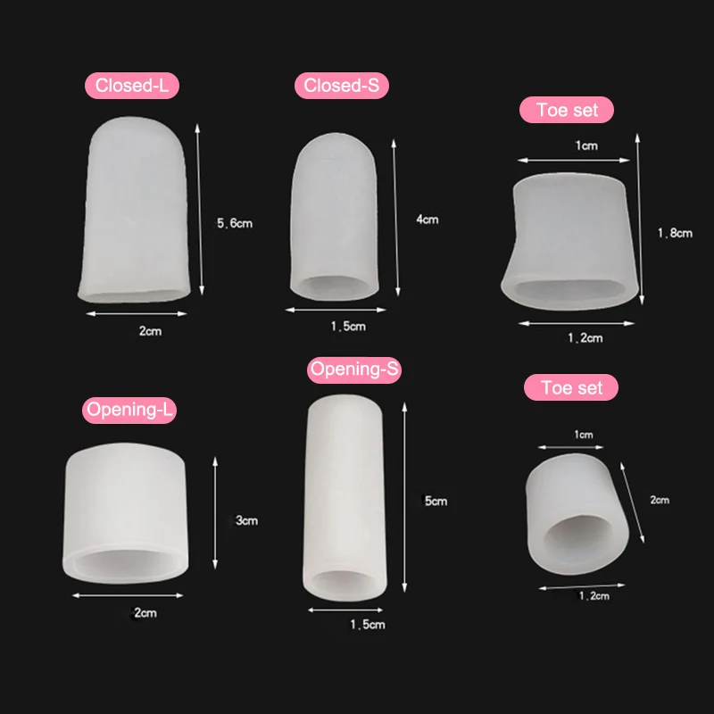 2 Stks/set Vinger Teen Protector Siliconen Gel Cover Cap Pijnbestrijding Voorkomen Blaren Likdoorns Nail Gereedschap Voetverzorging Teen Afscheiders