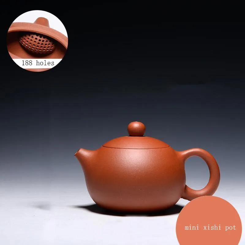 120ML Yixing Purple Clay Teapot 188 Holes Small Capacity Xishi Pot Home Mini Drinkware Handmade Black Tea Puer Pots Decoration