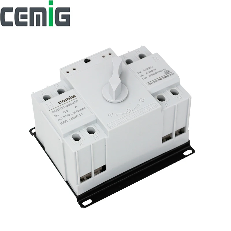 ATS 2P Dual-Power-Automatic Transfer Switch Cemig SMGQ1-63M Circuit Breaker MCB AC 230V