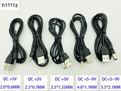 10PCS HOT Sale USB To DC Male DC2.0 DC2.5 DC3.5 DC4.0 DC5.5mm Barrel Jack Power Cable Connector For Small Electronics Devices