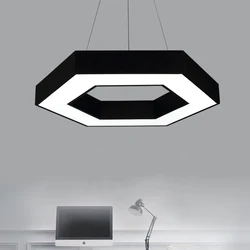 24W Office chandelier led modern creative personalized geometry restaurant living room cafe dining room hexagonal pendant lamp