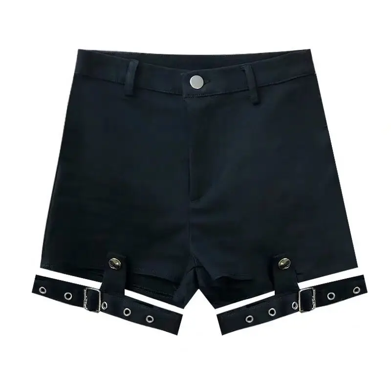 Hot Shorts Sexy short Jeans Women Casual denim booty shorts Hollow Out Bandage Punk High Waist Slim Black denim shorts Women