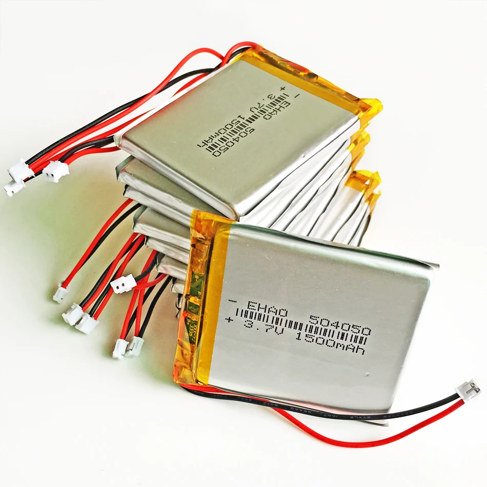 

10 x шт 3,7 V 1500mAh LiPo перезаряжаемая батарея 504050 + JST 1,5 мм 2-контактный разъем для DVD PAD банк питания для мобильного телефона Camera