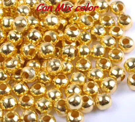 4mm 4000pcs/lot silver Gold Spacer Beads, new acrylic beads For Chunky Jewellery for DIY bracelet cross making hotsale best