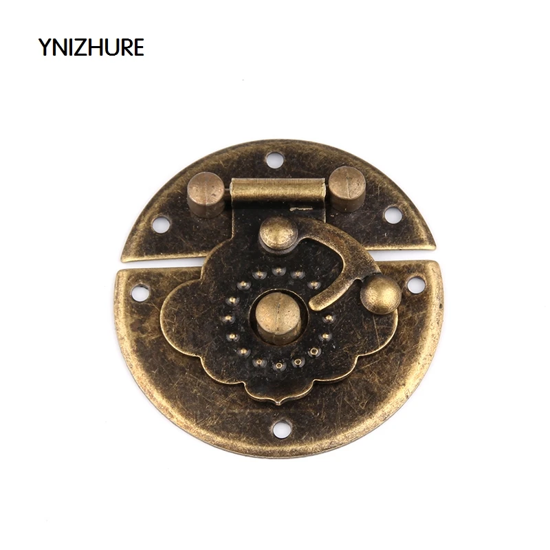 

10Pcs 52mm Chinese Iron round retro wooden box accessories Hardware Set Antique Wooden Box Latch Hasp Pull Handle