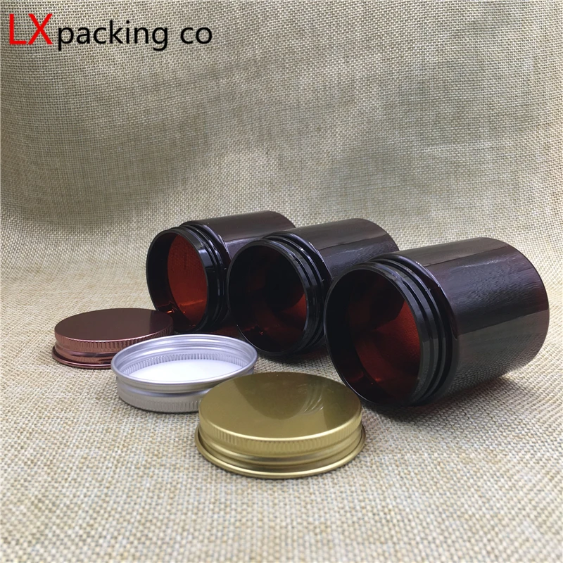 80g/ml Brown red Plastic Tall Jar bottle Wholesale Retail Originales Refillable Empty Cosmetic Cream Emulsion Pomade Containers