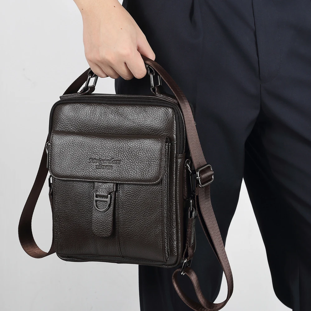 MEIGARDASS Genuine Leather Messenger Bag Men Shoulder Bag Business Briefcase Male iPad Tablet Handbag Crossbody Bags Tote Purse