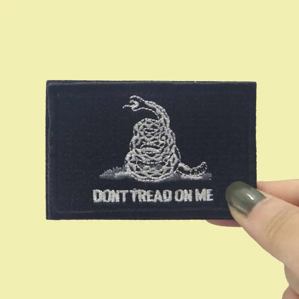 Embird patch Embroidered sew on tactical patches Snake Don't Tread On Me hook & loop patches military for jackets patch