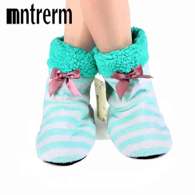 Mntrerm 2023 Home Soft Plush Home Shoes Slippers Cora Plush Indoor Floor Sock Indoor Slipper Winter Foot Warmer Best 8 Color