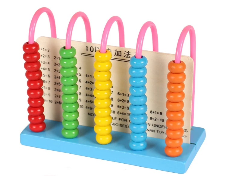 Abaco de madera para calcular de 5 filas para niños, juguetes educativos de matemáticas, aprendizaje temprano de matemáticas, suma aritmética, resta, 2021